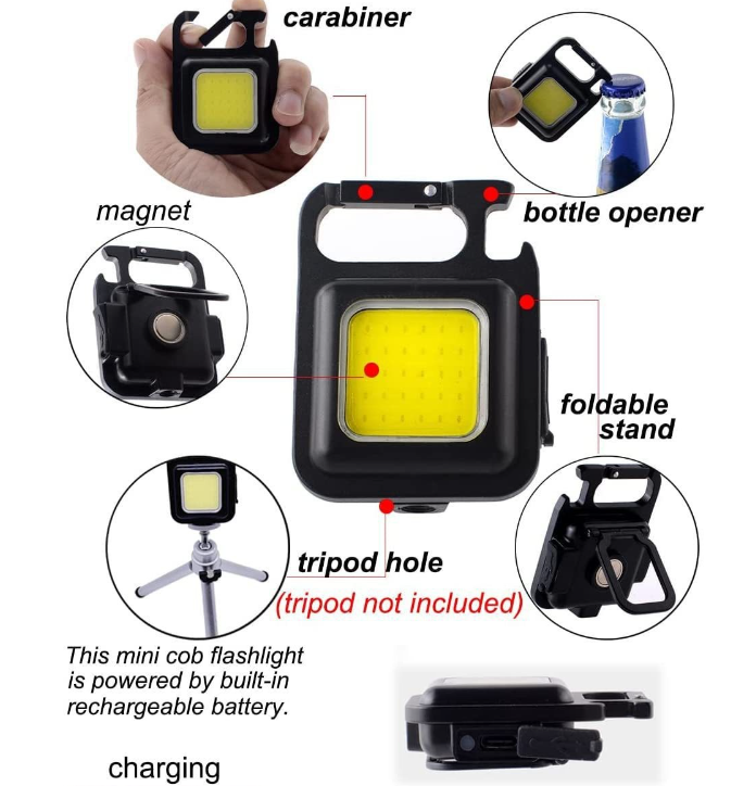 Linterna llavero mini COB LED