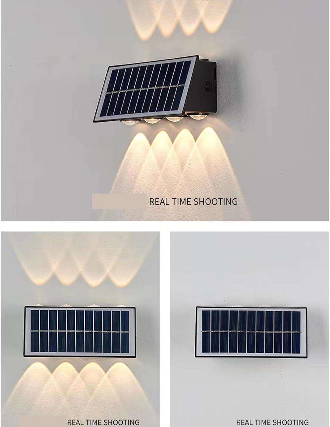 Lámpara solar de pared exterior con 8 LED · vista 2