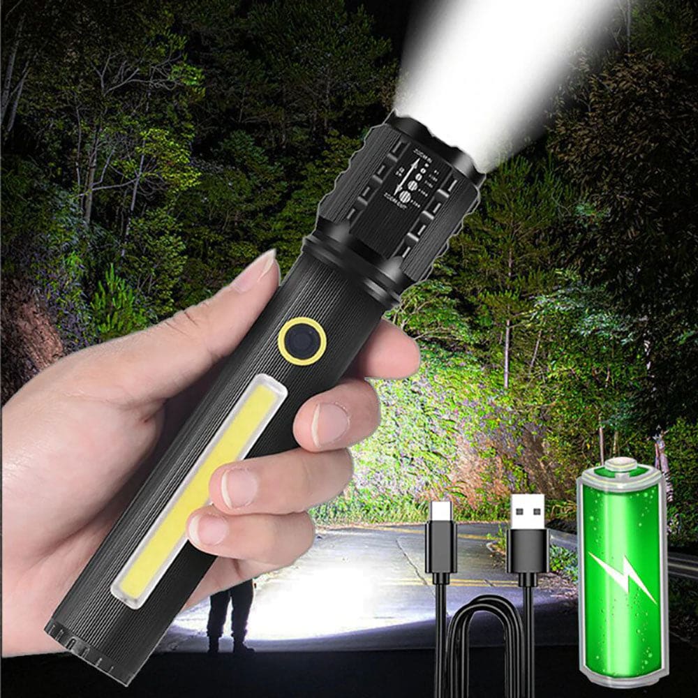 Linterna LED con zoom y 3 modos