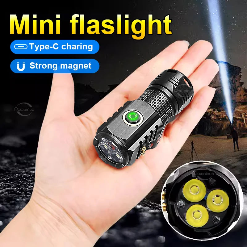 Mini linterna de 3 LED con imán